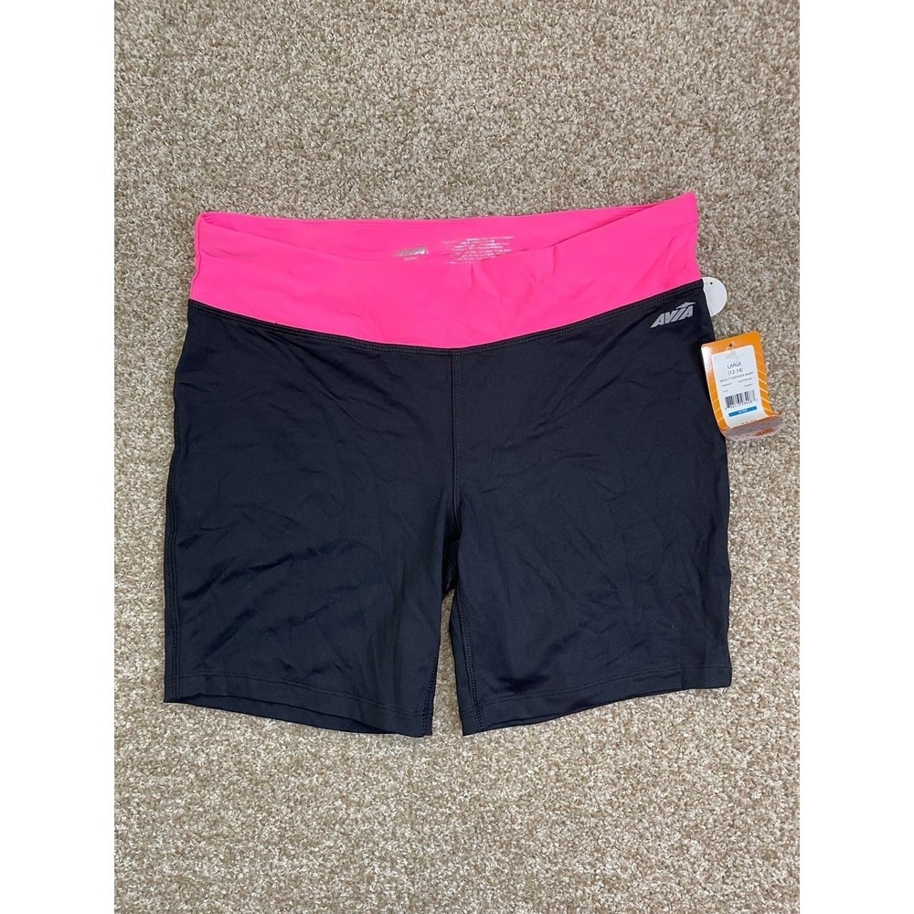 Avia Women's SZ L 12/14 Black Capri Short Leggings Exercise Sports Wear
